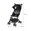 gb Pockit+ All-Terrain, Ultra Compact Lightweight Travel Stroller with Canopy and Reclining Seat in Velvet Black