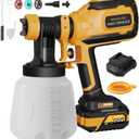 Cordless Paint Sprayer with Brushless Motor, HVLP Spray Gun with 20V 4.0Ah Battery, 1400ML Container, Easy to Clean & Setup, Electric Paint Sprayer for House Painting, Cabinets, Fences, Wall, DL05S