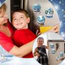 30 Pcs Winter Magnetic Diamond Art Decor Blue Crystal Ball Diamond Painting Magnets Kits Winter Adult DIY Art Fridge Magnet Refrigerator Sticker for Beginners Gifts Home Car Garage Decors