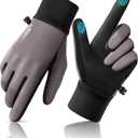 rivmount Water-Resistant Winter Gloves Touch Screen, Women Men Thermal Warm Gloves Suit for Cold Weather Running, Cycling, Hiking, Bike, Ski, Snow, Driving, Work, Outdoor Size Large, Black Gray (Grey)