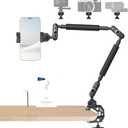 NEEWER 22" Magic Arm w Desk C Clamp, Overhead Camera Mount with Articulating Mic Boom Arm 1/4" 3/8" Threads for ARRI, Desktop Stand Holder for Phone Microphone Webcam Action Camera Video Light, UA057
