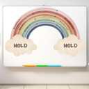 Janlaugh Large Calming Corner classroom Poster Rainbow Breathing Poster Breath Calm Anxiety Sensory Sticker Exercise for School Office Classroom Home Playroom Mindful Breathing Wall Decoration