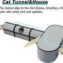 Pet 4-in-1 Cat Tunnel, Carrier, House & Scratcher – Detachable and Combinable – Indoor Beds, Outdoor Use, Cat Toys & Furniture (Gray)