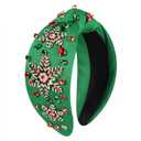 Christmas Headband for Women Jeweled Xmas Snowflake Headband Embellished Crystal Pearl Knotted Headbands Wide Top Knot Holiday Hairband Christmas Hair Accessories Festive Outfits Gifts (Snowflake 1)