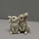 Easter-Decorations Kissing-Bunny-Decor Spring Figurines - Spring Decorations Kissing Rabbit Decor Resin Easter Gift Tabletop Ornament for Farmhouse or Basket Stuffer 4*2.5*3.5 inch Newman House Studio