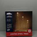 Set of 3 Christmas Decoration Outdoor Spiral Tree, 3/4/5 FT 240 LED Xmas Collapsible Tree Lighted 3D Lights Holiday Display Decorative for Indoor Outdoor Xmas Patio Wedding Decor(Warm White)