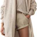 Saodimallsu Womens Long Cardigan Sweaters Chunky Open Front Oversized Slouchy Knit Fall Trendy Coatigan Jackets (Small, Apricot)