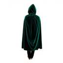 SZBZ Kids Halloween Christmas Costumes Cape Velvet Hooded Cosplay Party Cloak Devil Witch Wizard Robe Ages Green L