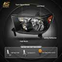 AS Headlight Assembly Compatible 2007-2013 Toyota Tundra Headlight Assembly Replacement for 07-13 Toyota Tundra /2008-2017 Toyota Sequoia Without leveling system with Black Housing Amber Reflector