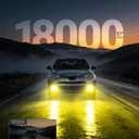 SEALIGHT H11/H16/H8 Yellow LED Fog Light Bulbs, 18000LM 3500K Yellow-2 Pack