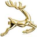 ZeeDix Gold Reindeer Christmas Napkin Rings Set of 12, Napkin Holder Ring for Christmas Dinner Table Decor Cloth Napkins, Wedding Receptions, Holiday Party, Banquet and Home Kitchen