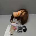 Mannequin Head with 100% Human Hair, TopDirect Real Hair Cosmetology Mannequin Head Hair Styling Hairdressing Practice Training Doll Head with Clamp Holder and Tools (Dark Brown)