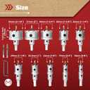 12PCS Carbide Hole Saw Kit 5/8" - 2-1/8", Heavy Duty Hole Saw Set for Hard Metal, Stainless Steel, Iron, Wood & Plastic - Durable Carbide Tip Hole Saw Set for Precision Cutting