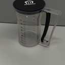 Pancake Batter Dispenser - Kitchen Must Have Tool for Perfect Pancakes, Cupcake, Waffle, Muffin Mix, Cake & Crepe - Easy Pour Baking Supplies for Griddle - Pancake Maker with Measuring Label (Black)