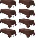 8 Pack Brown Tablecloth 60 x 102 Inch Rectangular Table Cloth for 6 Foot Rectangle Tables, Wrinkle Resistant Washable Rectangle Fabric Table Covers for Wedding Party Banquet Buffet and Camping