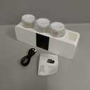 3 in 1 Toothbrush Cleaner Holders for Bathrooms,Wall Mounted Toothbrush Holders with Drying and Cleaning,Smart LED Screen,6 Toothbrush Slots,3 Cups and Toothpaste Dispenser (White)