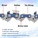 20 Inch Chainsaw Chain 3/8" Pitch .050" Gauge 72 Drive Links Semi-Chisel, 20 Chainsaw Chain Replacement for Stihl Chainsaw Chain 20 Inch & Husqvarna 20 Inch Chain, Fits Husqvarna 455 Rancher (3 Pack)