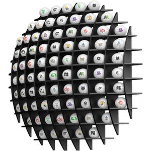 Wall Mount Golf Ball Display Case Golf Ball Display Rack Holds 78 Balls