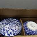 vancasso SELENE Plates and Bowls Set for 4, 12 Pieces Dinnerware Sets, Mircowave and Dishwasher Safe Dishes Set, Porcelain Blue Dinnerware