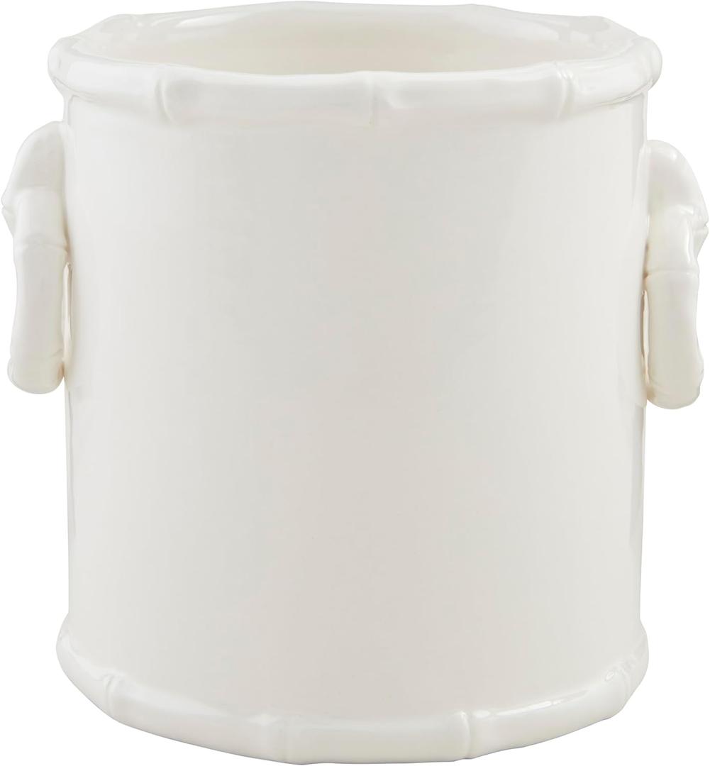 Mud Pie Bamboo Handle Utensil Holder; 6" x 5 1/2" Dia