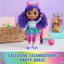 Gabby's Dollhouse DreamWorks, Sing & Celebrate Gabby Girl Doll, 13-Inches Tall with Sound Effects & Reversible Cat Ears, Kids Toys for Girls & Boys Ages 3+