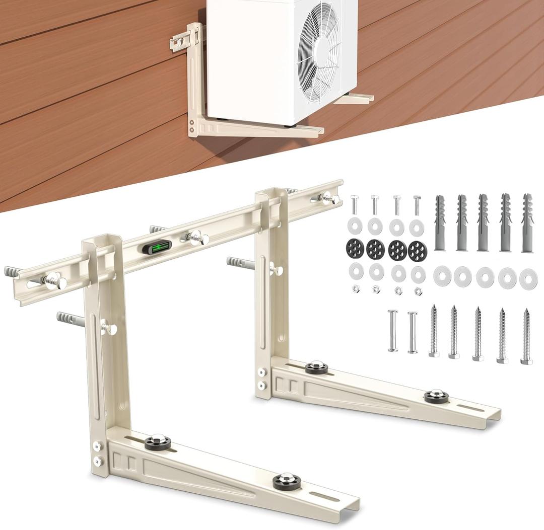 Mini Split Wall Mounting Bracket, Heavy-Duty Wall Bracket for 7000 Btu to 12000 Btu Outdoor Ductless Minisplit Air Conditioner AC Heat Pump Systems, Max 400 Lb Capacity