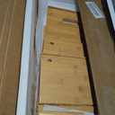 Natural Fits TVs up to 55 in. Modern TV Stand Entertainment Center Media Console With Rattan Glass Sliding Doors