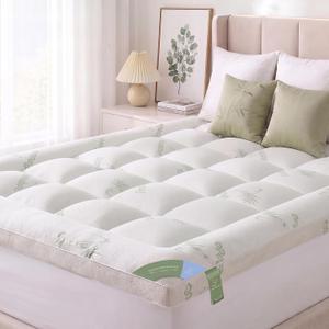 Twin Mattress Topper, 1200 GSM Viscose Derived from Bamboo Pillow-Top