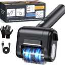 Electric Rechargeable Grill Brush,Grill Cleaner for Outdoor Grill with 800 RPM Motor - Bristle Stainless Steel Grill Cleaner with LED Light for BBQ, Heavy Duty Grill Cleaning ToolBlack