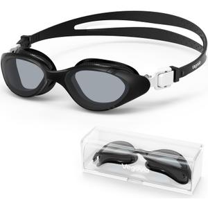 Adult Swim Goggles for Men Women Swimming Goggles Pool Anti-Fog/UV Water Swim Glasses Goggle with Case (Black)
