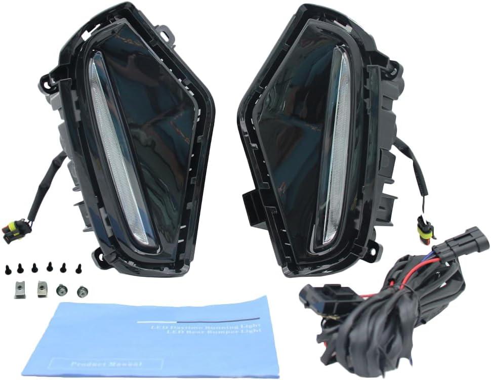 Dual Color White DRL Daytime Running Light/Amber Turn Signal, 2019-2023 Compatible with Toyota Compatible with RAV4, Lower Bumper Turn Signal Lamp Front Fog Light(2 pack)