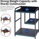 Fannova Printer Stand with Storage Shelf for Home Office Organization, 22 x 18 Inch Large Printer Table with Wheels, Shredder Stand, CPU Stand, Rolling Cart for Host Computer, PC Tower, Desktop- Black