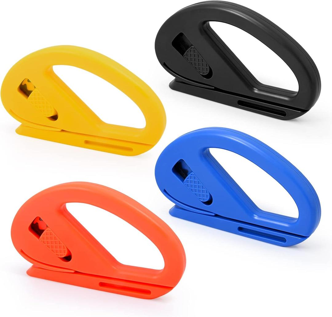 2 x EHDIS Wrapping Paper Rolls Cutter,Gift Wrap Cutter,Wrapping Paper Cutter Straight and Smooth Cutting Wrapping Paper Cutter for Christmas Birthday Holiday,Snitty Safety Vinyl Film Cutter-4 PCS (Mix Color)