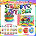 42Pack Dandy Party decoration pack include Banner,Cake Toppers,Balloons，Blackdrop for Dandy Birthdday Party Decoration