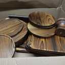 RattanView 7 Pcs Wooden Cupcake Stand Set with Cake Pedestal Trays,Brown