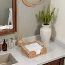 CubesLand Scalloped Napkin Holder for Table, Farmhouse Warming Home Kitchen Decor, Paper Rope Flat Napkin Dispenser Guest Towel Tray for Bathroom, Disposable Napkin Basket for Dining Table, Neutral (Luncheon)