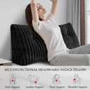 Queen Headboard Pillow, Triangular Wedge Pillow, Reading Pillows, Black