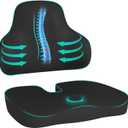 Cushion and Lumbar Support Pillow, Relief Pressure Seat Cusion for Office Chairs & Car Seat, Ergonomic Design Cusion for Tailbone Pain Relief, Sciatica & Back Support