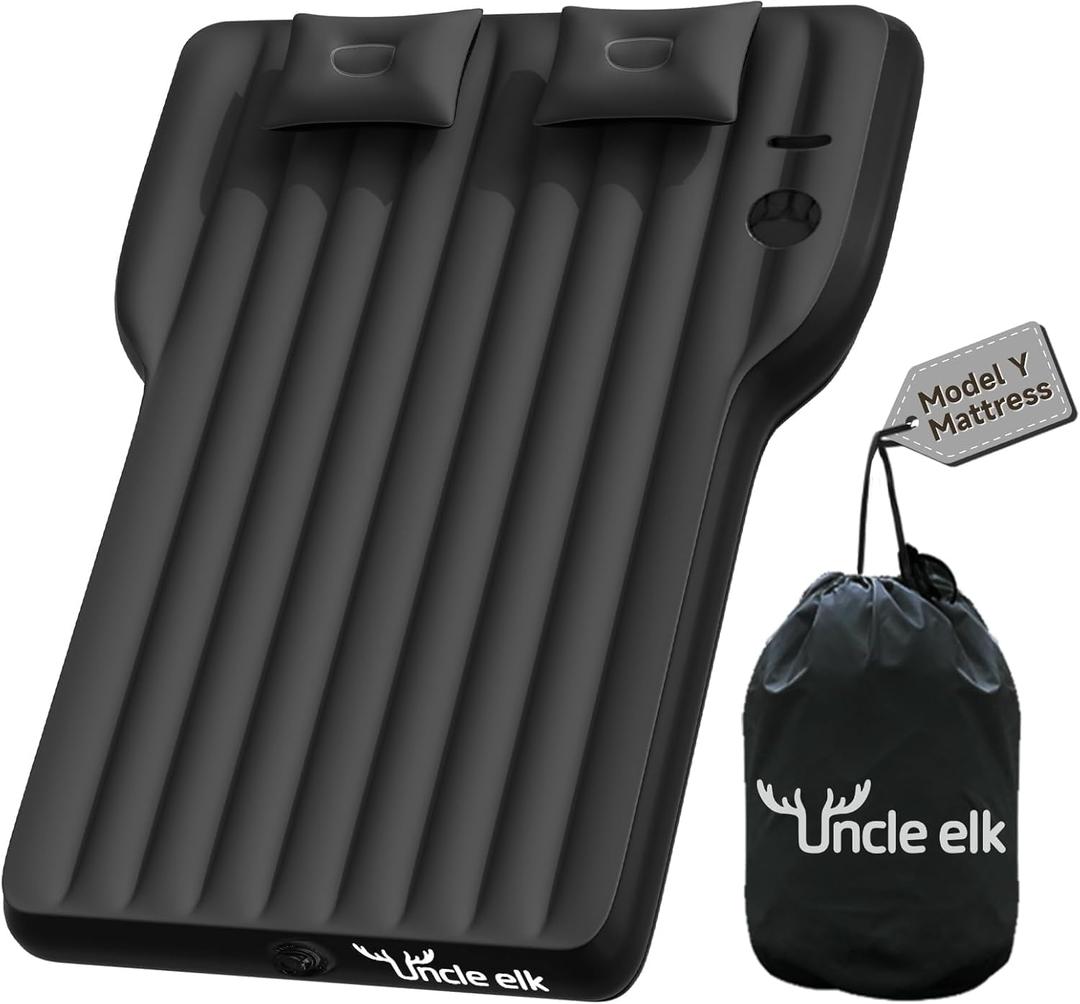 Tesla Model Y Mattress, Inflatable SUV Mattress for Portable Camping Mattress, Foldable Air Mattress with Air Pump and Storage Bag for Tesla Model Y and SUV Travel, Black