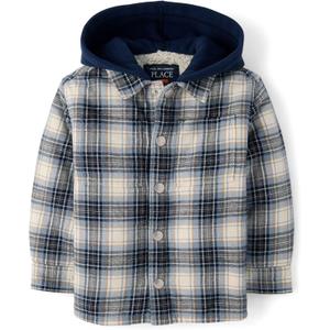 The Children's Place Baby Boys' And Toddler Long Sleeve Hooded Shacket,9-12M
