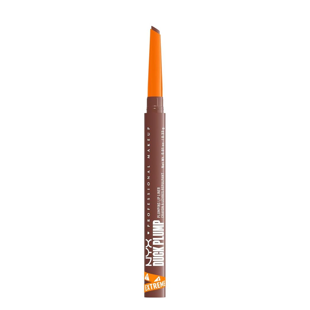 NYX PROFESSIONAL MAKEUP Duck Plump Plumping Lip Liner, Matte Pencil With Up To 10HR Wear, Subtle Touch (Deep Nude Lip Liner) (0.01 Ounce (Pack of 1))