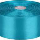 1-1/2 inch Peacock Blue Satin Ribbon 50 Yards Solid Fabric Ribbons Roll for Wedding Invitations, Bridal Bouquets, Sewing, Party Decorations, Gift Wrapping and More