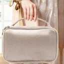 2 x VEELAM Makeup Bag for Cosmetics Organizer, Large Capacity Zipper Make Up Bag with Handle for Travel, Beige
