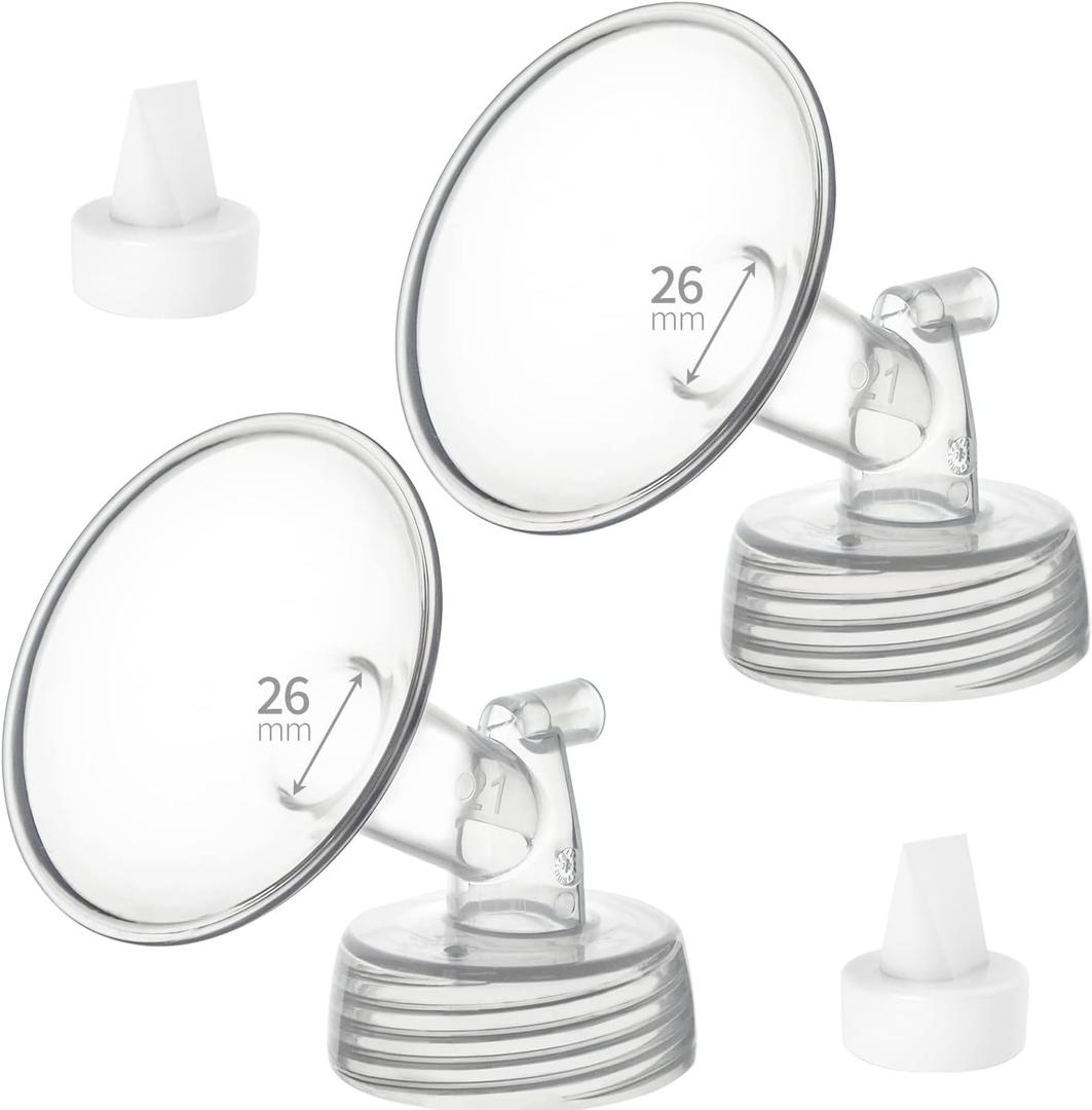 26mm Flange&Duckbill Valve Compatible with Spectra S2 S1 9 Plus Ameda MYA Motif Luna Breastpumps Replacement Pump Parts Flange. Compatible with Spectra Parts/Accessories