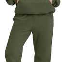 ANRABESS Womens 2 Piece Outfits Lounge Hoodie Oversized Sweatshirt Jogger Sweatpants Y2K Tracksuit Sweatsuit Set Fall Clothes (Large, Army Green)