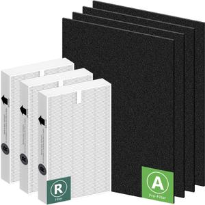 HPA300 HEPA Filter Replacement for Honeywell HPA300 Series Air Purifiers HPA300, HPA300VP, HPA304, HPA3300, Replace HRF-R3 (3 Ture HEPA R Replacement Filter + 4 Activated Carbon Pre-Filter) by Funmit