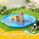 Splash Pad Sprinkler for Kids & Dog, 75" Round Sea World Splash Pad for Toddler 1-3, Thicken Outdoor Water Toy Play Mat for Children, Backyard Inflatable Sprinkler Shallow Pool Fountain Pad
