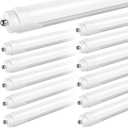 JESLED T8 T10 T12 8FT LED Tube Light Bulbs, 50W 6000LM, 5000K Daylight White, Single Pin Fa8 LED Replacement for Fluorescent Fixture, Frosted, Ballast Bypass, Warehouse Workshop Garage Lights 12-Pack (12 Count (Pack of 1))