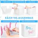 28in Extra Large Gender Reveal Gift Box with Big Hot Air Foil Balloon and 12in Pink Blue Balloon Set Jumbo Giant Gift Box Decoration Kit with Boy or Girl Theme Stickers, 20.47 x 12.4 inches