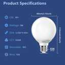 3 x G25 LED Globe Light Bulbs,120V 5W(60W Equivalent), 5000K CRI85+ Daylight Bathroom,E26 Base,Eye-Friendly Vanity Round, Perfect for Vanity Makeup Mirror, Non-Dimmable (2 Pack)